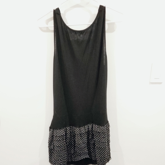 2/$10 3/$12 Black Sleeveless Dress with Polka Dot Hem - Picture 2 of 5